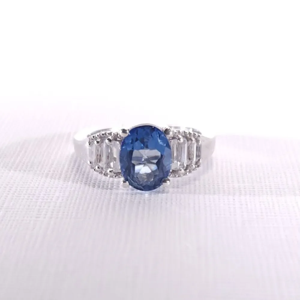 Blue Mystic Topaz 2.5 Carats Ring Size 6